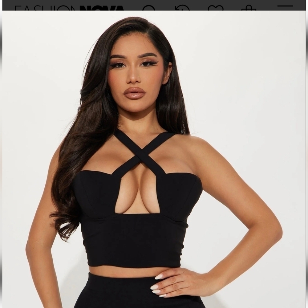 Fashion Nova- Seconds to Midnight Black Top- W Sz Medium